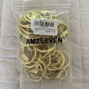 Openable Curtain Clips with Rings Gold 1.26inch, 40Pack Strong Metal Decorative